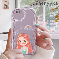 เคส Chenyyyka สำหรับ Realme C2S C2เคส A1K OPPO ลายการ์ตูนสาวน่ารักดีไซน์ใหม่เนื้อครีมขอบคลื่นนุ่มโปร่งใสลายกล้องถ่ายรูปเคสมือถือฝาครอบป้องกันที่เรียบง่ายอ่อนโยน