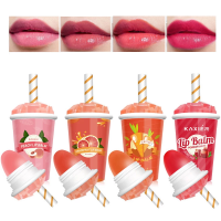 4PCSLot Lip Balm Fruity Sweet Winter Lip Balm Beverage Cup Lipstick Color Changed Moisturizing Korean Cosmetics Long Lasting