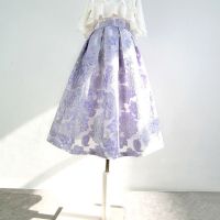 【CC】卐  Womens A-line Waist Skirt 2023 Ladies Elastic Embroidered Floral Skirts S05