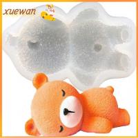 XUEWAN ตุ๊กตาหมีกำลังนอนหลับ3D สีขาวซิลิโคนแม่พิมพ์ซิลิโคน127.55.7ซม. สัตว์น่ารักแม่พิมพ์ซิลิโคน3d หมีแม่พิมพ์ซิลิโคนทำแม่พิมพ์สบู่