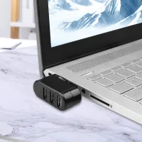 USB3.0 Hub Adapter Extender Rotate Black/White High Speed U Disk Reader Splitter 3-Port for Laptop Computer Peripherals