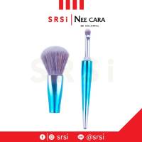 Nee Cara 2-Tone Blush Brush &amp; Eyeshadow Brush (N753) : neecara นีคาร่า แปรงปัดแก้มขนนุ่ม x 1 ชิ้น   SRSi