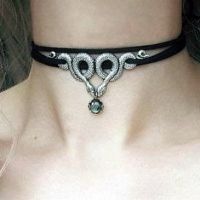 Double Snake Necklace Neo-Gothic Simple Short Choker Collar Trend Pendant Clavicle Chain Wedding Christmas Neutral Jewelry