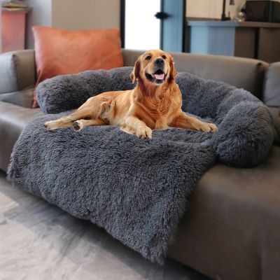 [pets baby] ปริศนาเตียงสุนัขโซฟาขนาดใหญ่ปุย DogsSofa เสื่อยาวตุ๊กตาอบอุ่นสุนัขสัตว์เลี้ยง CatCushion ล้างทำความสะอาดได้ผ้าห่มเตียงโซฟา