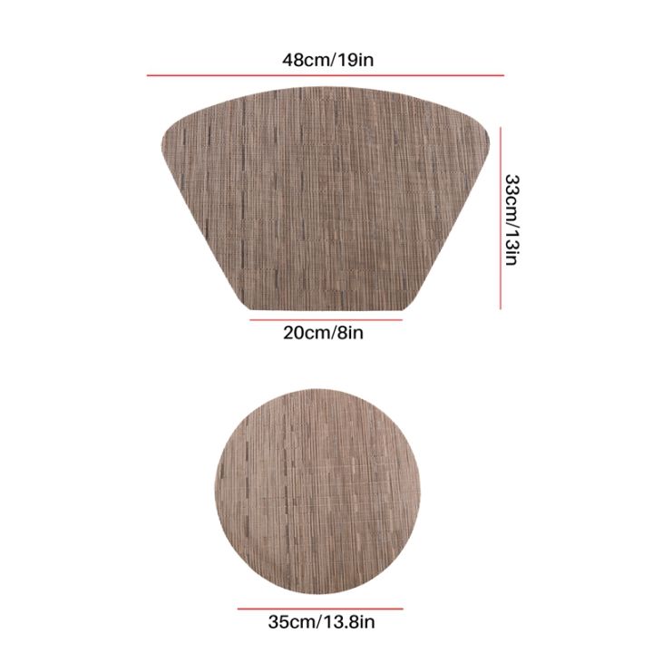 round-placemats-for-round-table-wedge-kitchen-place-mats-with-1-round-piece-heat-insulation-stain-resistant-vinyl-woven-place-mats-non-slip-washable-table-mats-pack-of-7-brown