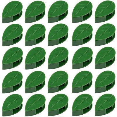 80Pcs Plant Wall Fixture Clips Vine Traction Support Holder with 96 Pieces Adhesive Stickers Fixing Green Leaf