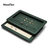 WoodTen ไม้แหวนถาดสร้อยคอถาดสร้อยข้อมือถาดต่างหูถาดเครื่องประดับออแกไนเซอร์ถาดแสดงเครื่องประดับที่ใส่เครื่องประดับ P089