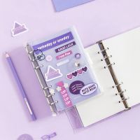 96 Sheets A6 Loose Leaf Pvc Transparent Detachable Notebook with Sticker Bag &amp; Free Sticker Diy Hand Book