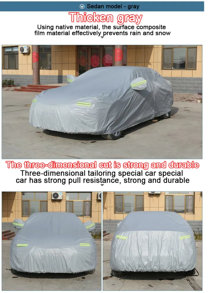  Car supplies Oxford Cloth Anti-Dust Waterproof Sunproof Flame  Retardant Breathable Indoor Outdoor Full Car Cover Sun UV Snow Dust  Resistant Protection SUV Car Cover with Warning Strips, Fits Cars up t 