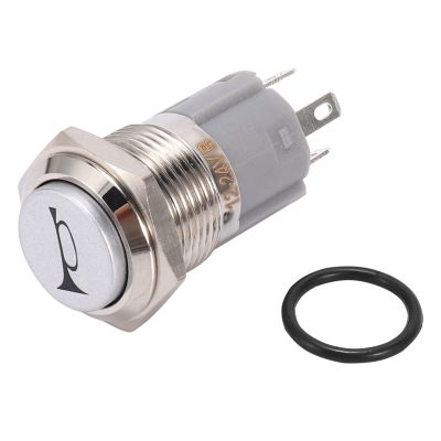 12V 16mm Car LED Light Momentary Horn Button Metal Switch Push Button