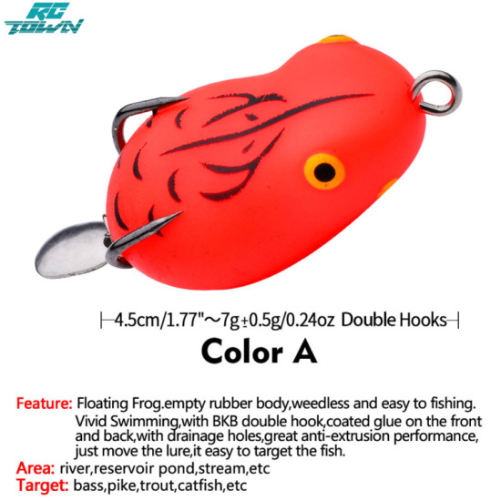 Rctown,2023 colorful mini thunder frog hook frog baits fishing lures