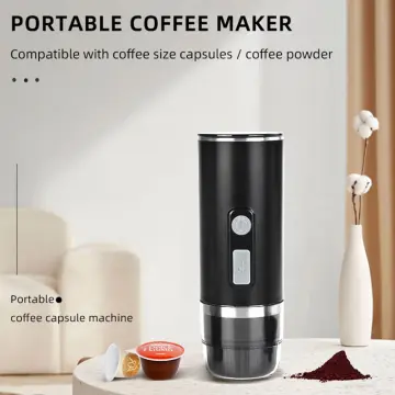 I Cafilas Portable Espresso Coffee Machine Maker 20 Bar Use Nespresso Capsule & Powder, Size: One size, Black