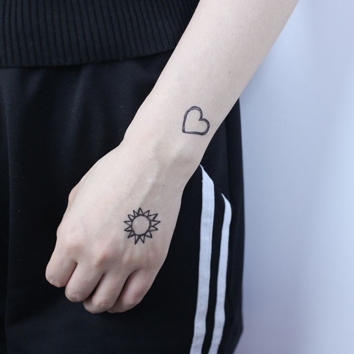 sun-stars-smiley-face-temporary-tattoo-sticker-waterproof-women-men-adults-fake-body-art-new-design-10-5x6cm-kids-hand-tatoo