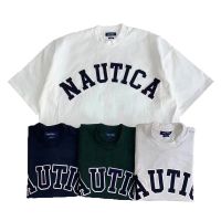 Original NAUTICA23SS large LOGO embroidery round neck loose CITY BOY cotton short-sleeved T-shirt