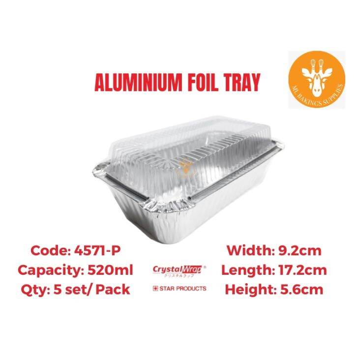 [READY STOCK] 4571P ALUMINIUM FOIL TRAY WITH LIDS/ FOOD CONTAINER