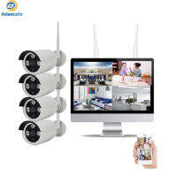 4CHชุดอุปกรณ์ไร้สายNVR 12นิ้วจอLCD HD 1080P Wifiกันน้ำทรงกระบอกกล้องCCTV IPระบบนิรภัยในบ้านวิดีโอชุดเฝ้าระวังAS-NVK702W-4BH