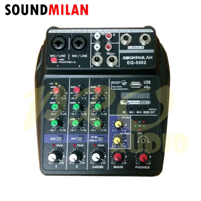 SOUND MILAN มิกเซอร์ MINI 4-channel  มีBluetooth MP3 USB SD รุ่น EQ-5502  PT SHOP
