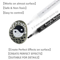 8ชิ้นสีดำสีขาวสีอะคริลิเครื่องหมายปากกาสำหรับร็อคจิตรกรรมหินผ้าใบแก้วเมทัลลิเซรามิกกระดาษวาดน้ำตาม