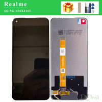 อะไหล่ทดแทนหน้าจอสัมผัสสำหรับ OPPO Realme 6.5 5G Q3,อะไหล่จอแสดงผล LCD หน้าจอสัมผัสดิจิทัลพร้อมกรอบของแท้ RMX3161นิ้ว