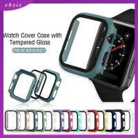 VHOIC กระจกนิรภัย ใส นุ่ม เคสป้องกัน iWatch 38mm 40mm4 2mm 44mm ตัวป้องกันหน้าจอ สำหรับ Apple Watch Case