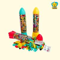 StarKids Space Rocket จรวดตัวต่อ 195 ชิ้น เยอะมากกก มีสติกเกอร์ตกแต่งตัวต่อ สีสันสวยงาม น่าเล่นสุดๆ