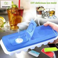 14 Grid Ices Cubes Tray Maker with Removable Lid Cocktails Whiskey Square