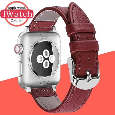 ✇ สร้อยข้อมือที่มีสีสันสายนาฬิกาหนังแท้สำหรับ Apple Watch Band 42mm 38mm iWatch Series 4/3/2 40mm 44mm สำหรับ Apple Watch Strap