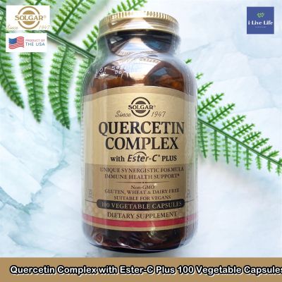 เควอซิทิน Quercetin Complex with Ester-C Plus 50 or 100 Vegetable Capsules - Solgar