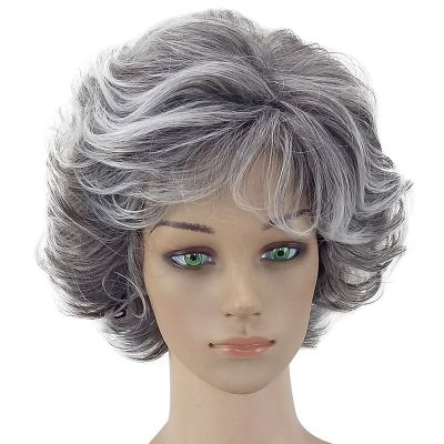30cm Women Curly Wavy Short Wig Natural Synthetic Hair Masquerade Party Girl Cosplay Full Wigs QC8191605