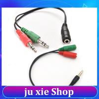 JuXie store 20cm 3.5mm Headphone Microphone male Jack to female 2 female to male Cable Headset Adapter Y Splitter Audio  for Laptop Earphone