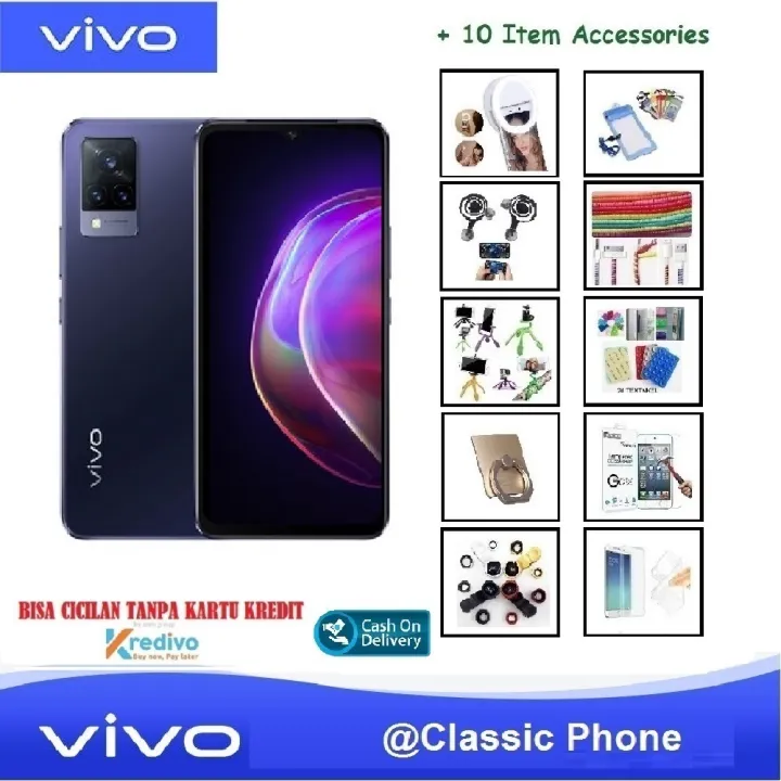 VIVO V21 5G [8/128GB] + 10 Item Accessories - HP Murah, Bisa Cicilan tanpa Kartu Kredit, Garansi Resmi, Bisa COD