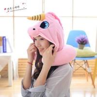 Neck pillow หมอนรองคอ รองคอตัวยู แบบมีฮู้ด หมอนรองคอฮู้ด ลาย The Little Pony ม้าน้องโพนี่