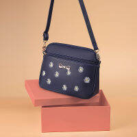 Dani Atte ฤดูใบไม้ผลิผู้หญิงใหม่ Daisy Satchel ปักแบบพกพากระเป๋าสะพายไหล่ลายขวาง