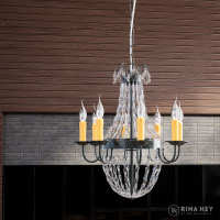 RINA HEY NOTTINGHAM/8 โคมไฟ โคมไฟห้อยเพดาน โคมไฟตกแต่งเพดาน ไฟติดเพดาน โคมไฟห้อยระย้า Chandelier  W57 x D57 x H60 cm – สี ดำ