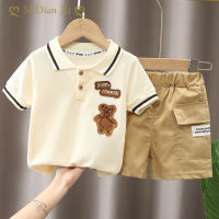 Summer Baby Boy Clothing Sets Fashion Bear Embroidery Short Sleeve T-shirt+Shorts Children 2Pcs Suit 1-5Y Girl Kids Sports Set  by Hs2023