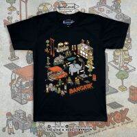 Bangkok t-shirt เสื้อยืดลายกรุงเทพมหานคร สีดำ premium cotton100 comp