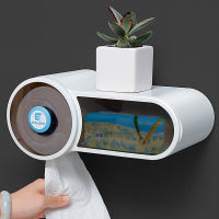 Toilet Paper Holder Rack Bathroom Paper Tissue Wall Mounted Roll Toilet Dispenser Plastic Free Punching Holder Storage