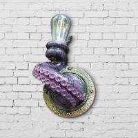 Wall Light Octopus Vintage Tentacle Shape Wall Lamp Realistic Resin Creative Animal LED Sconce Home Aisle Bar Decorative Light