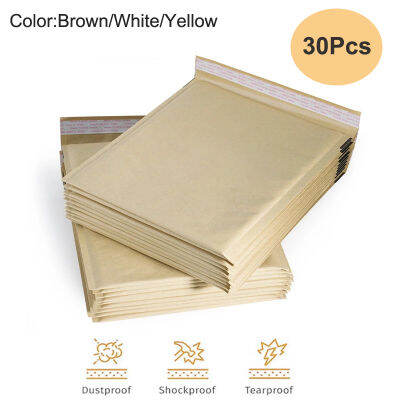 Hysen 30Pcs Natural Brown Bubble Mailers กระดาษคราฟท์เบาะซองจดหมายการจัดส่งกระเป๋า Peel และ Seal สำหรับ Mailing