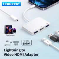 I-Phone HDMI USB Hub อะแดปเตอร์ USB สำหรับแท็บเล็ต1080P HDMI Digital AV 2กล้อง USB/คีย์บอร์ด/เมาส์อะแดปเตอร์สำหรับ I-Phone 13/12/11 /X/ 8/7pad