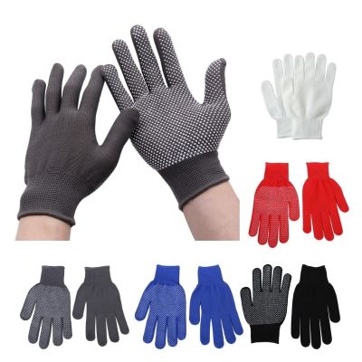 12 Pair Gloves with Rubber Dots Single Sided PVC Dotted Working Gloves Polyester and Cotton Work Gloves with Grip Dots