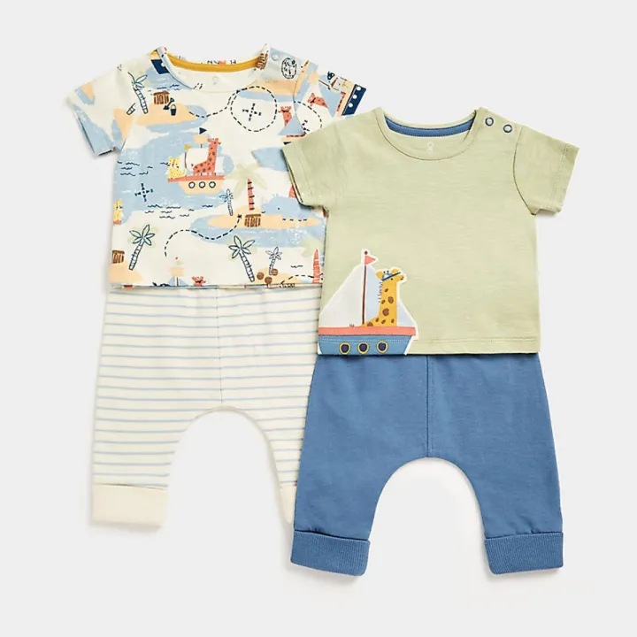 Mothercare Baby Boy Safari Fun In The Sun Top And Jogger Set 4 Piece