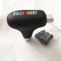 ปุ่มเปลี่ยนเกียร์รถหนัง RALLIART หนังสีดำพร้อมปุ่มสำหรับเกียร์อัตโนมัติ