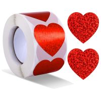 500Pcs Heart Stickers, 1.5 Inch Heart Scrapbook Sticky Love Self Adhesive Labels for s Day,Wedding,Party