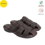 Dép nam bít mũi, dép da nam trung niên, đế đúc DU4076 - GIÀY GIAVY