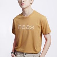 haas : เสื้อยืดแขนสั้น unisex ผู้ชาย ผู้หญิง เทคนิคพิเศษ ลายพิมพ์กำมะหยี่ SBSK2656