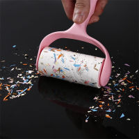 60 Sheets Peelable Roller Sticker Portable Sticky Clothes Pet Hair Remover Dust Brush