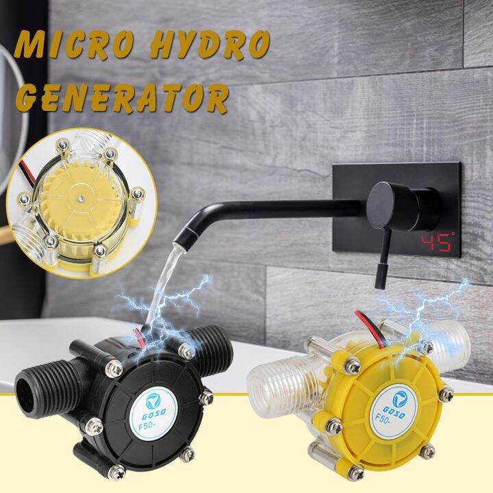 Micro Hydro Generator V Water Flow Pump Turbine Hydroelectric Power Energy Generators Mini