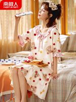 【Ready】? Nightgown for women summer pure short-sed se pl size summer 23 new mater lot leaf jamas womens summer sle