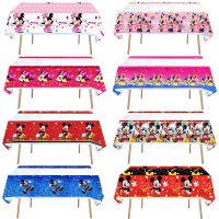 【JIU YU】✓  Mickey Mouse Birthday Party Supplies e Decorações Minnie Mouse Serve Toalha De Mesa Tableover Descartável